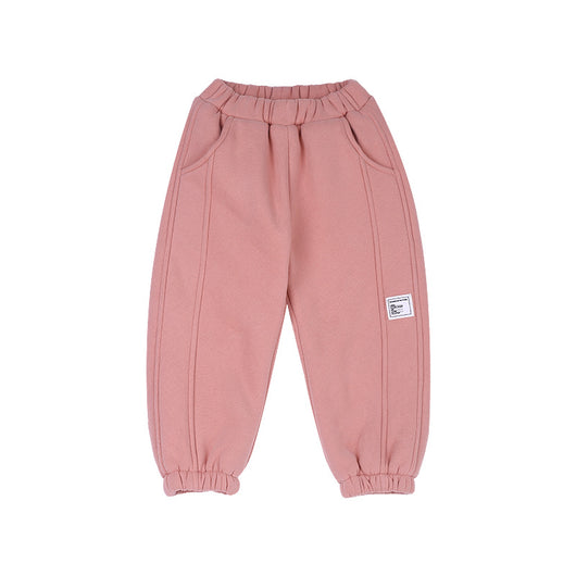 Pantalones de Buzo Infantiles con Detalles de Costura y Terciopelo - Image 9