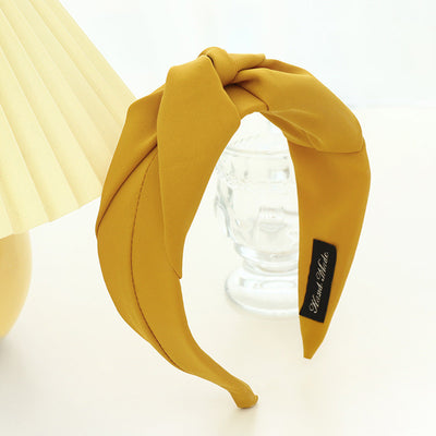 Diadema de Tela con Nudo Cruzado en Color Liso para Mujer - Image 19