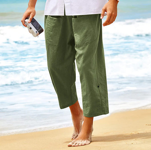 Shorts de Lino para Hombre - Comodidad de Verano - Image 17