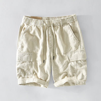 Shorts de Lino Casual para Hombre con Bolsillos y Cordón - Image 3