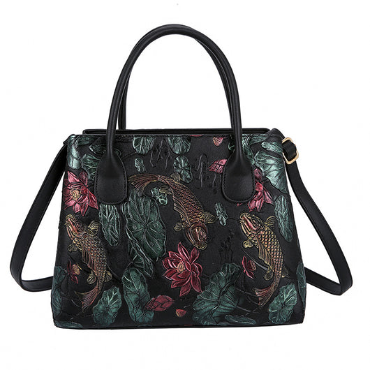Bolso Retro Pintado a Mano con Relieve Estilo Chino - Image 7