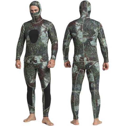 Traje de Neopreno Camuflaje 3MM Dividido - Dos Piezas con Capucha - Image 4