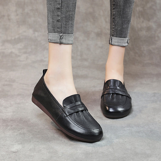 Zapatos de Cuero Retro para Mujer con Suela Flexible - Image 12
