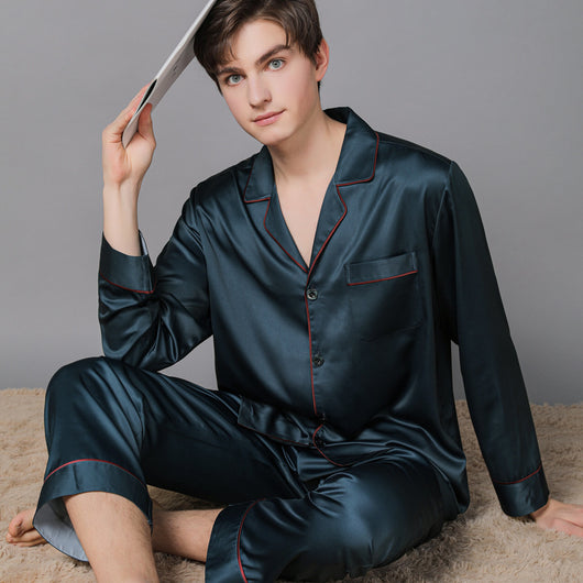 Pijama de Seda para Parejas Primavera Otoño - Image 5
