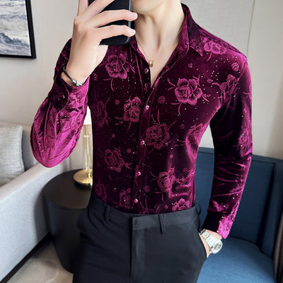 Ropa Elegante en Terciopelo Dorado para Hombre Talla Grande