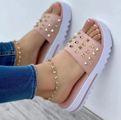 Sandalias Cuña Verano para Mujer con Tachuelas - Image 5