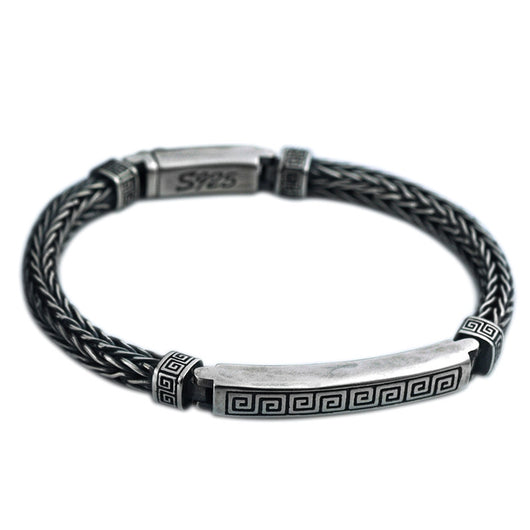 Pulsera de Plata Tailandesa Personality Tide - Diseño Moderno Unisex - Image 6
