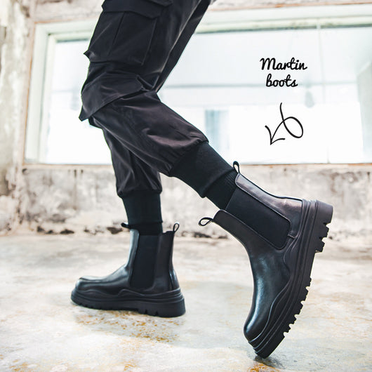 Botas Martin Retro Británicas para Hombre - Estilo Clásico Mid-tube
