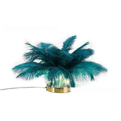 Lámpara de Mesa Táctil con Plumas Naturales - Iluminación Decorativa Premium - Image 2