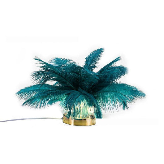 Lámpara de Mesa Táctil con Plumas Naturales - Iluminación Decorativa Premium - Image 2