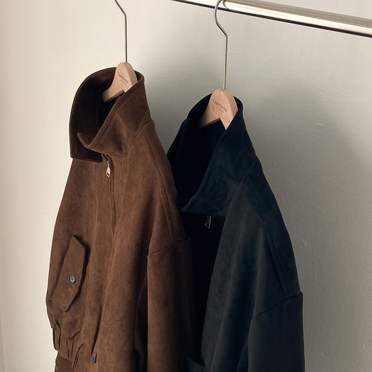 Abrigo Retro de Ante Cálido con Doble Cierre - Perfecto para Otoño Invierno - Image 39