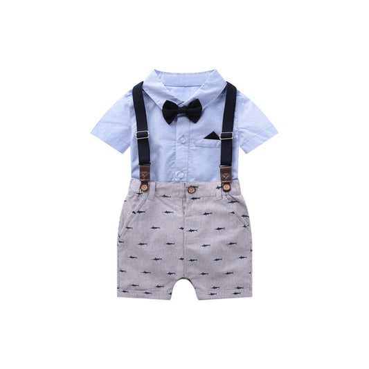 Traje Corto Británico para Bebé Niño - Overol Elegante de Verano