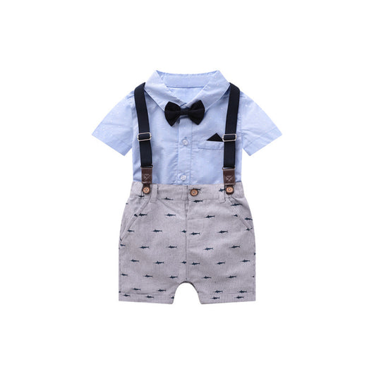 Traje Corto Británico para Bebé Niño - Overol Elegante de Verano