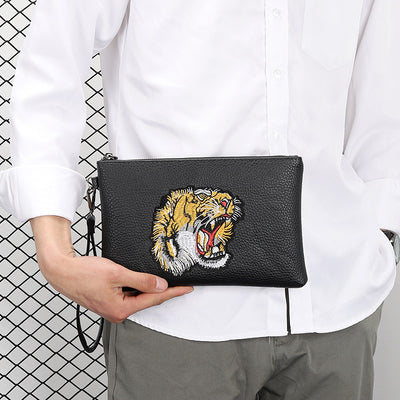Cartera Clutch con Bordado de Cabeza de Tigre para Hombre - Image 6