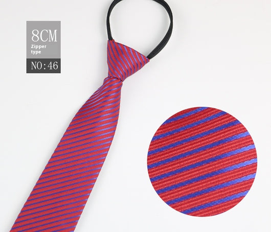 Corbata Negra Rayada Azul con Cierre Rápido - Corbata Ejecutiva Lazy Zip - Image 47