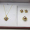 Freshwater Pearl Set Necklace Pendant Earring Ring 4-Piece Set Morado 8 11mm