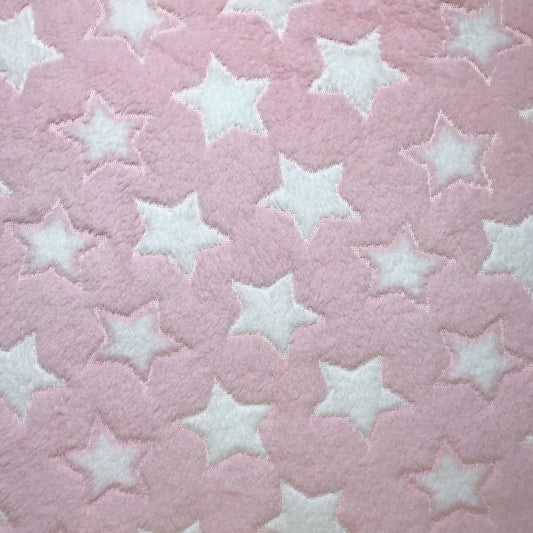 Tela Franela Jacquard Reversible con Estrellas de Cinco Puntas
