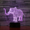 Lámpara de Escritorio LED Elefante 3D con 7 Colores y Control Táctil USB