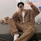 Pijama Grueso Extra Grande para Hombre - Conjunto de Franela Premium