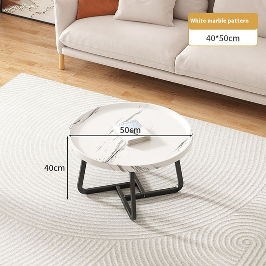 Mesa de Centro Redonda Madera Maciza Lujo Minimalista para Sala - Image 7