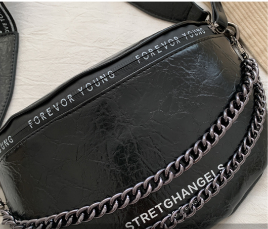 Bolsa de Cintura Retro de Color Sólido con Cadena para Mujer - Image 12