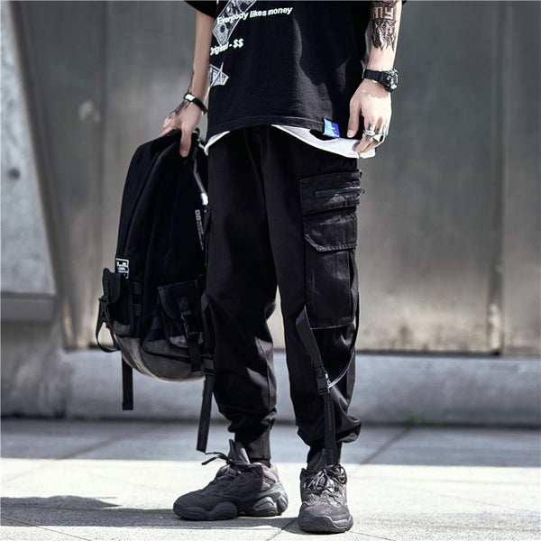 Pantalones Hip-hop Holgados de Pierna Recta para Hombre