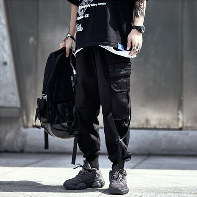 Pantalones Hip-hop Holgados de Pierna Recta para Hombre