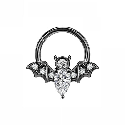 Piercing de Nariz con Murciélago y Circón para Halloween - Image 3