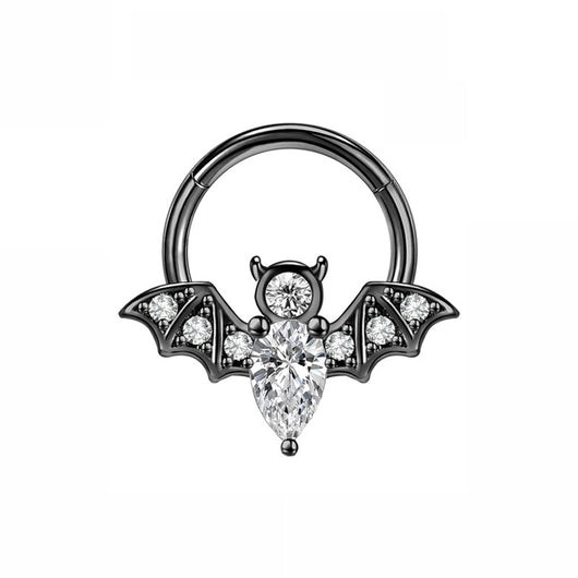 Piercing de Nariz con Murciélago y Circón para Halloween - Image 3