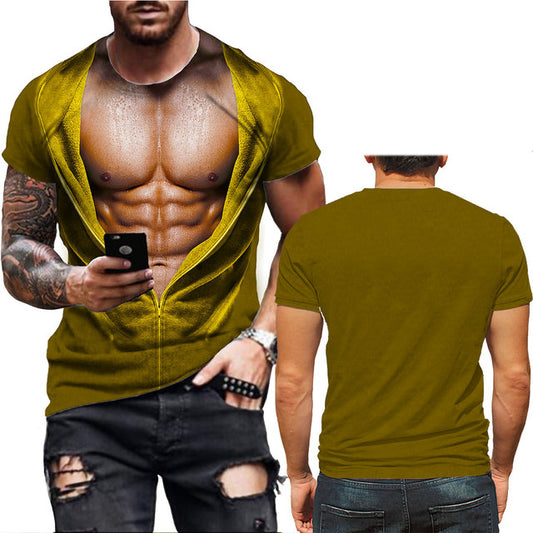 Camiseta Casual Estampada Cuello Redondo para Hombre