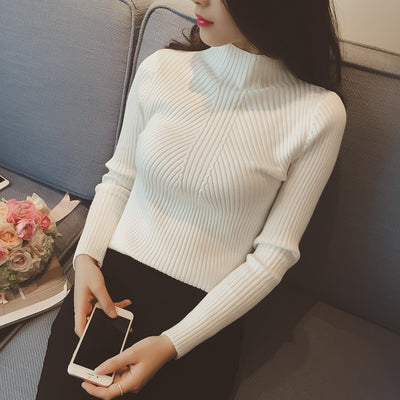 Suéter Cuello Medio Entrelazado para Mujer
