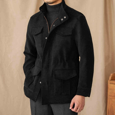 Chaqueta Safari Vintage con Cintura Elástica y Múltiples Bolsillos - Image 3