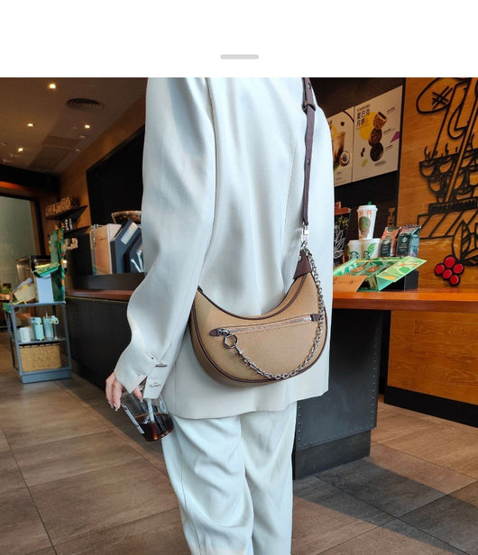 Bolso de Hombro para Mujer en Cuero Genuino con Cadena Dorada - Image 14