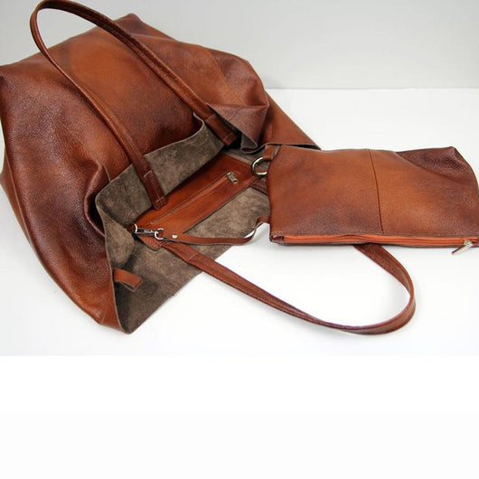 Bolso Tote de Cuero Suave con Asa al Hombro y Gran Capacidad para Mujer - Image 4