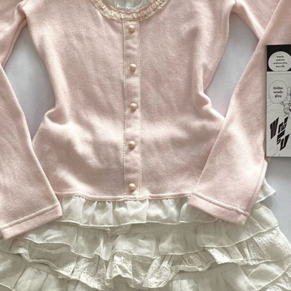 Blusa Manga Larga Rosa Suave para Primavera Temprana