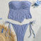 Bikini Siamés Sexy con Cruzado Trasero y Detalles de Encaje