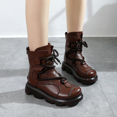 Botas Plataforma de Cuero Genuino - Estilo y Comodidad - Image 13
