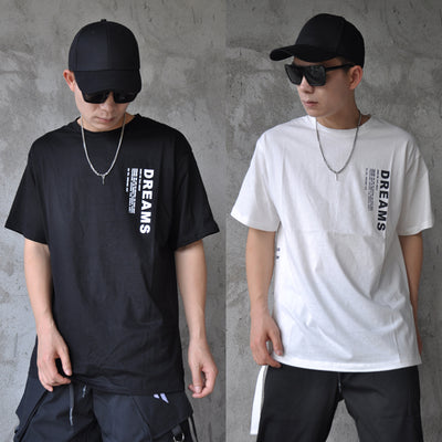 Playera Suelta Hip Hop Street Style con Abertura Lateral Manga Media - Image 6