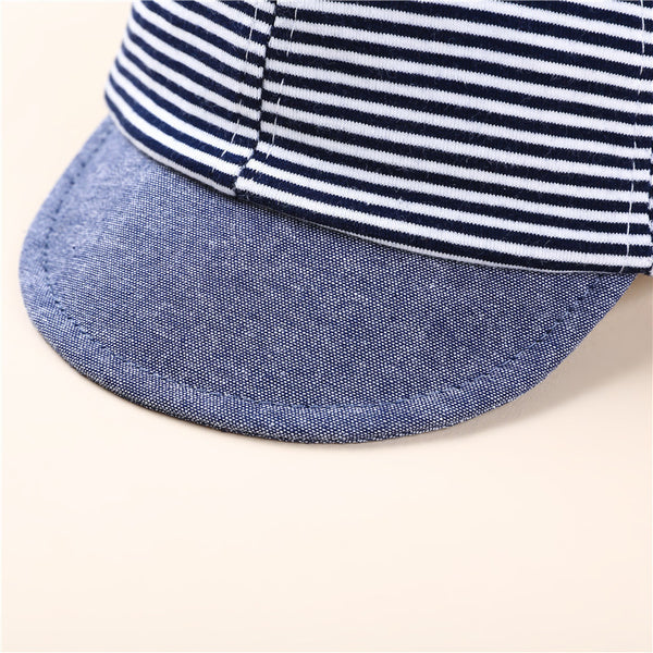 Gorro de Algodón a Rayas para Bebé con Etiqueta de Calidad Premium