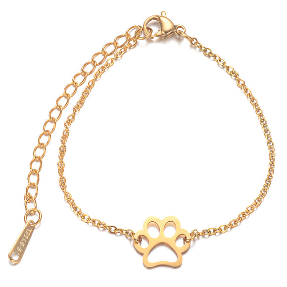 Pulsera de Acero Inoxidable con Patita de Perro