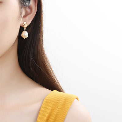 Aretes de Perla Barroca en Plata de Ley 925 - Image 2