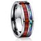 Anillo de Tungsteno Carburo 8MM con Incrustación de Madera Natural para Hombre
