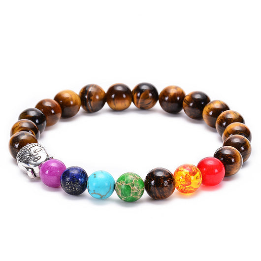 Pulsera de Chakras con Piedra Volcánica y Ojo de Tigre - Equilibrio y Protección - Image 7
