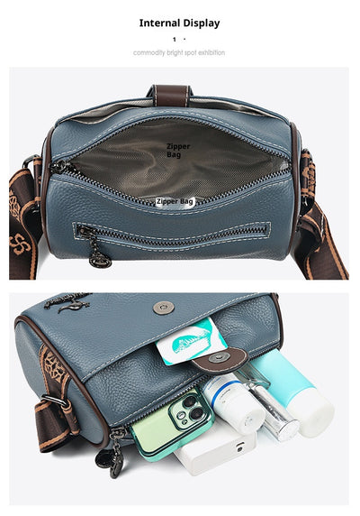 Bolso Bandolera de Cuero Minimalista Retro para Mujer - Image 11