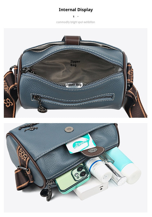 Bolso Bandolera de Cuero Minimalista Retro para Mujer - Image 11