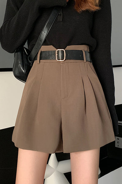 Shorts de Talle Alto Estilo A-línea con Piernas Anchas - Image 7