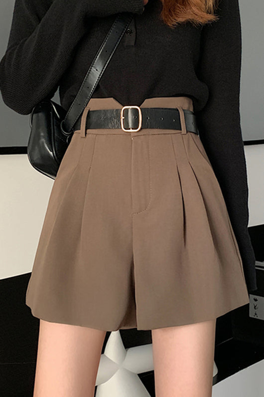 Shorts de Talle Alto Estilo A-línea con Piernas Anchas - Image 7