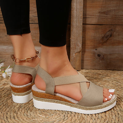 Sandalias Cuña Gladiadora Plataforma Mujer Cómodo Verano - Image 3