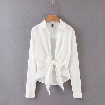 Camisa Blanca Manga Larga con Cordones - Image 8