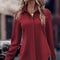 Blusa Ejecutiva Solapa Satinada Manga Larga Slim Fit para Mujer